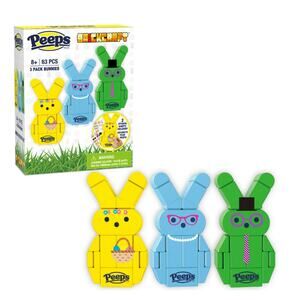 BRICKCRAFT Easter Brick Building Set PEEPS Bunnies Yellow Blue Green - NEW‎